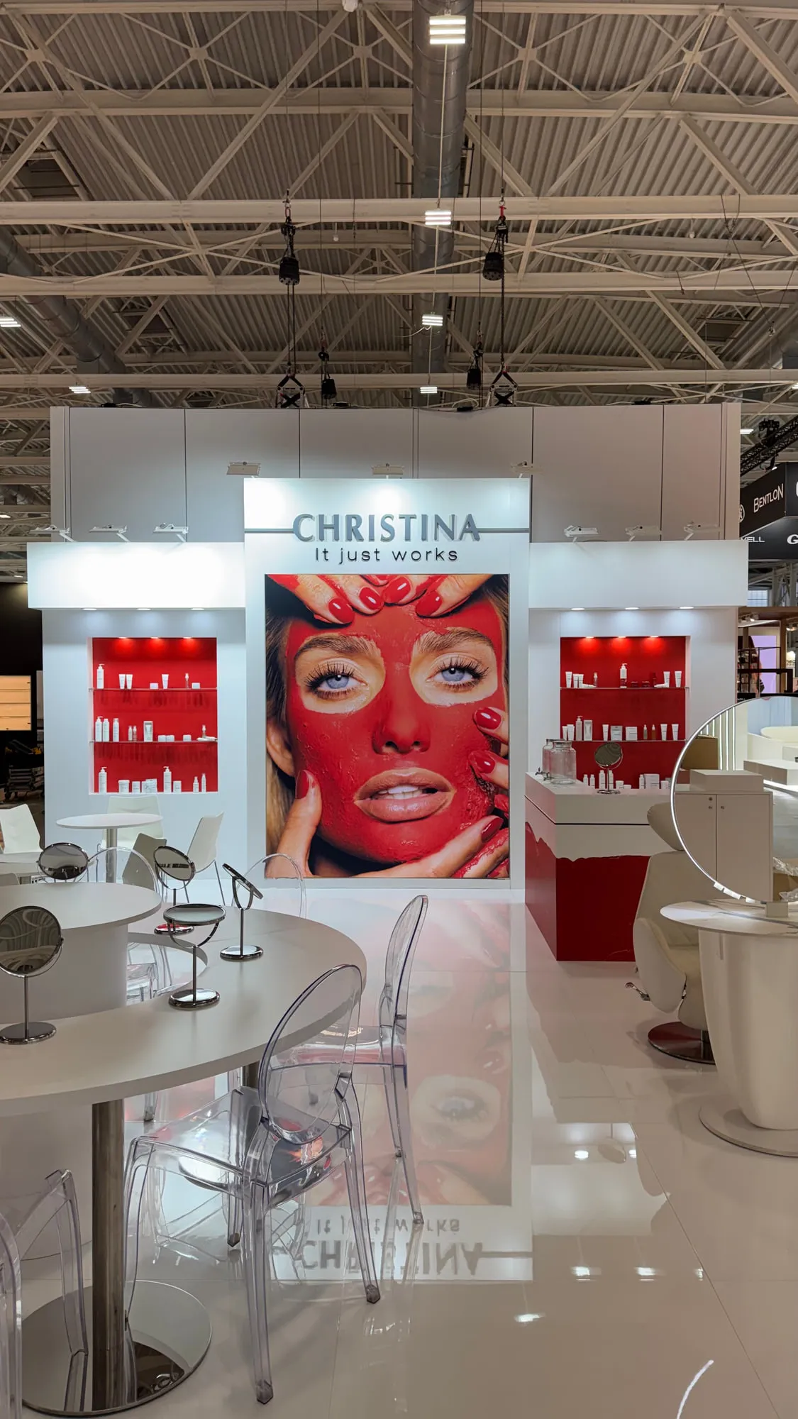 Bologna 2026 — red counters and campaign graphics on the stand