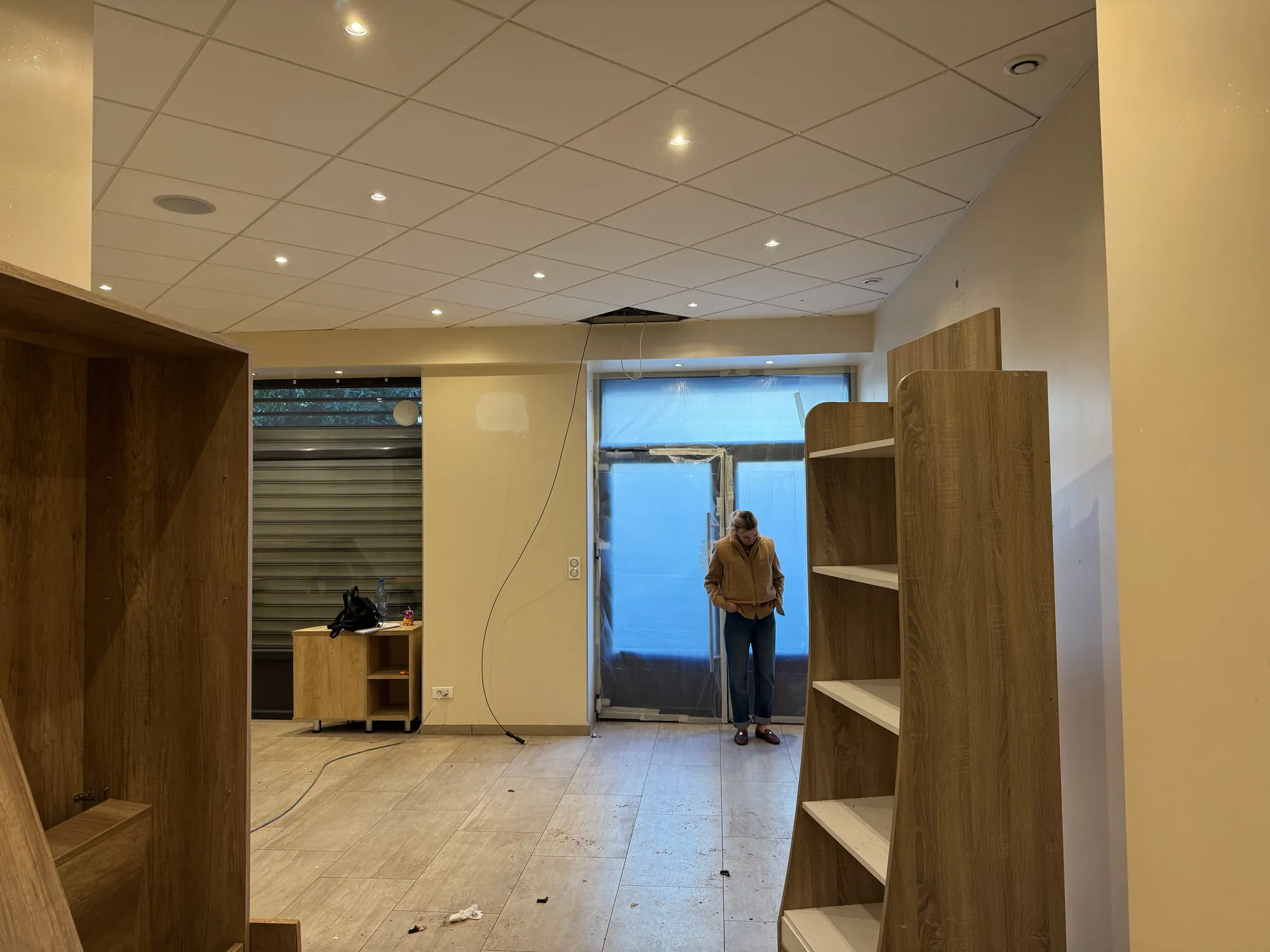 Larimar — the unit during fit-out, joinery going in