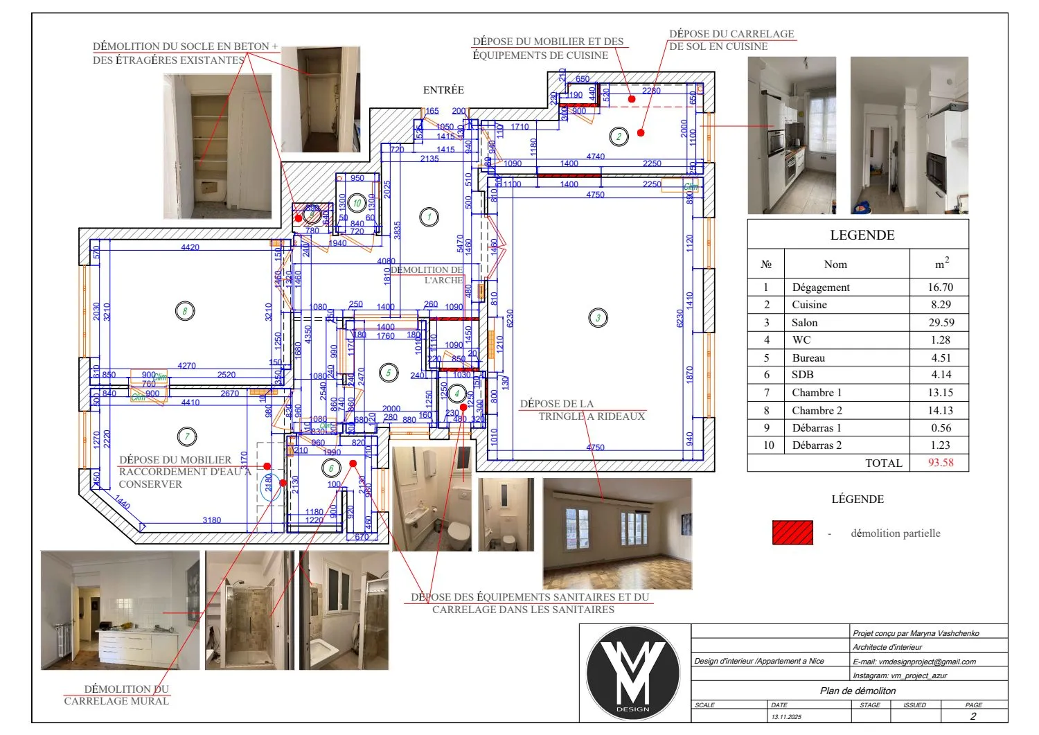Appartement rue Verdi — working drawing