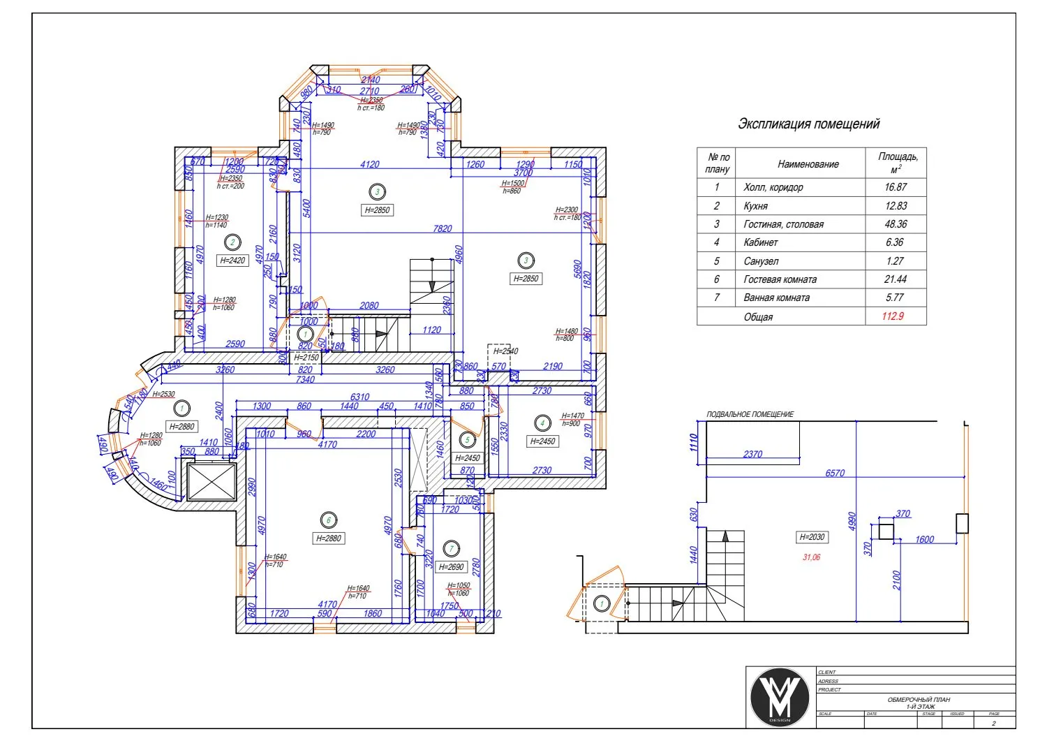Villa à Nice — drawing sheet