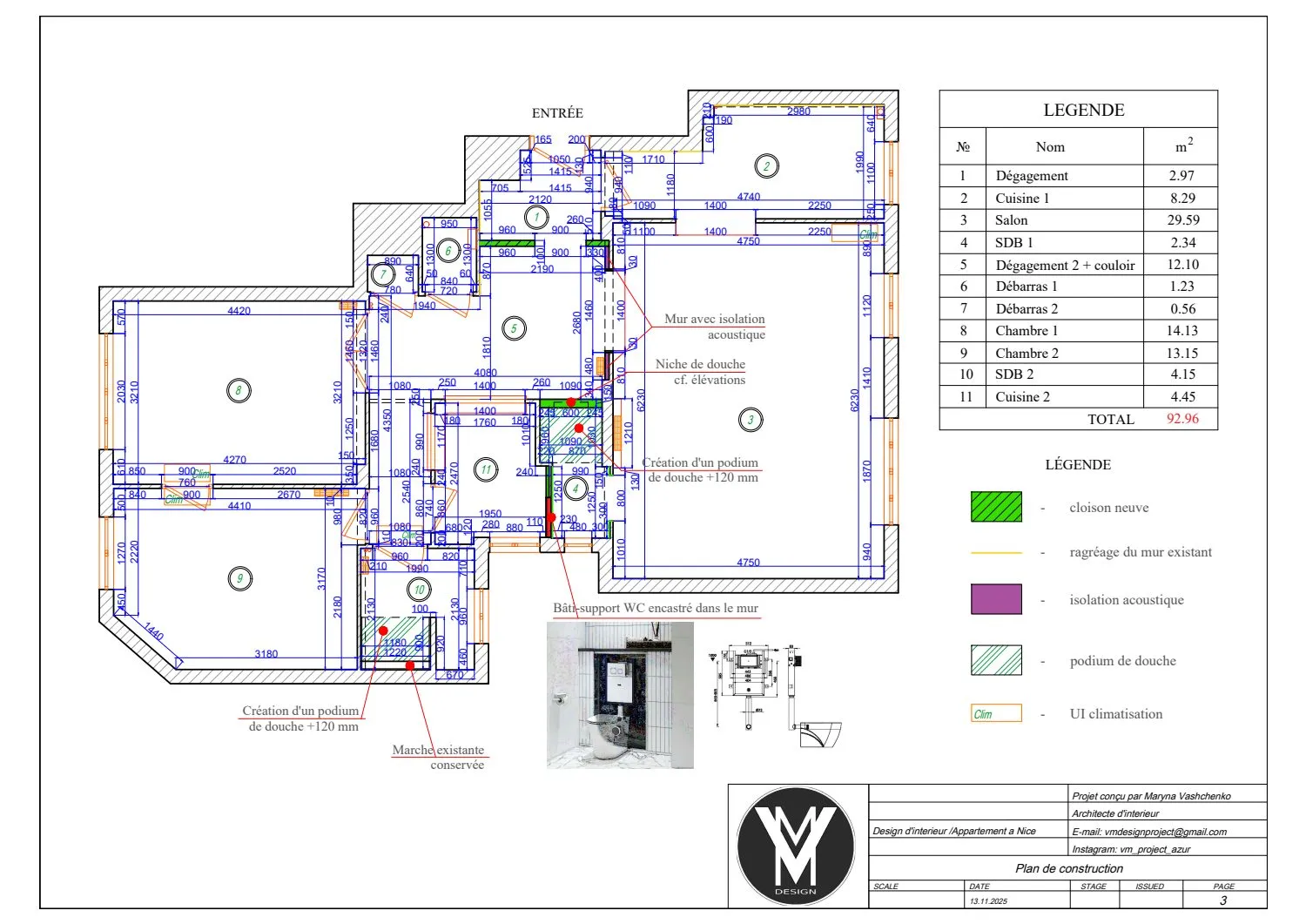 Appartement rue Verdi — drawing sheet