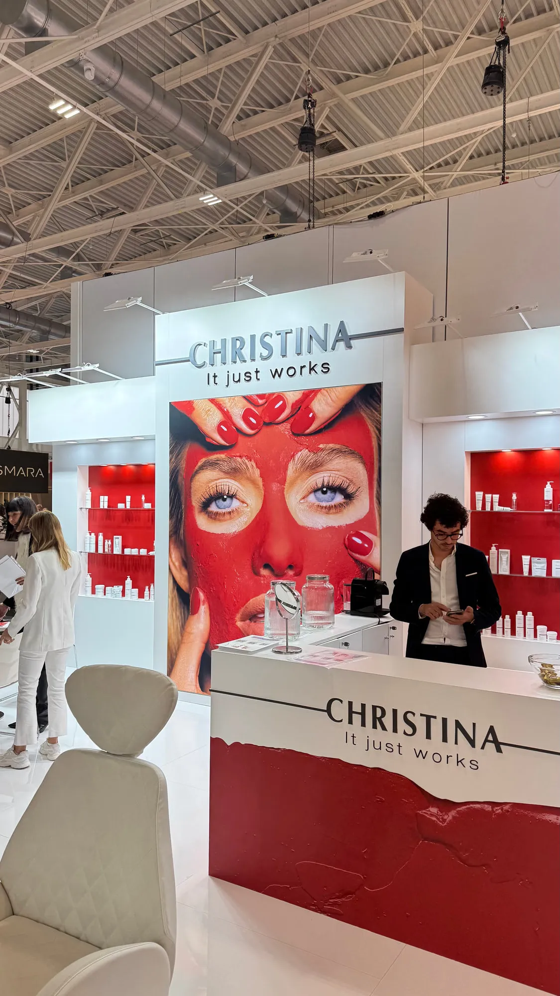 Bologna 2026 — red counters and campaign graphics on the stand