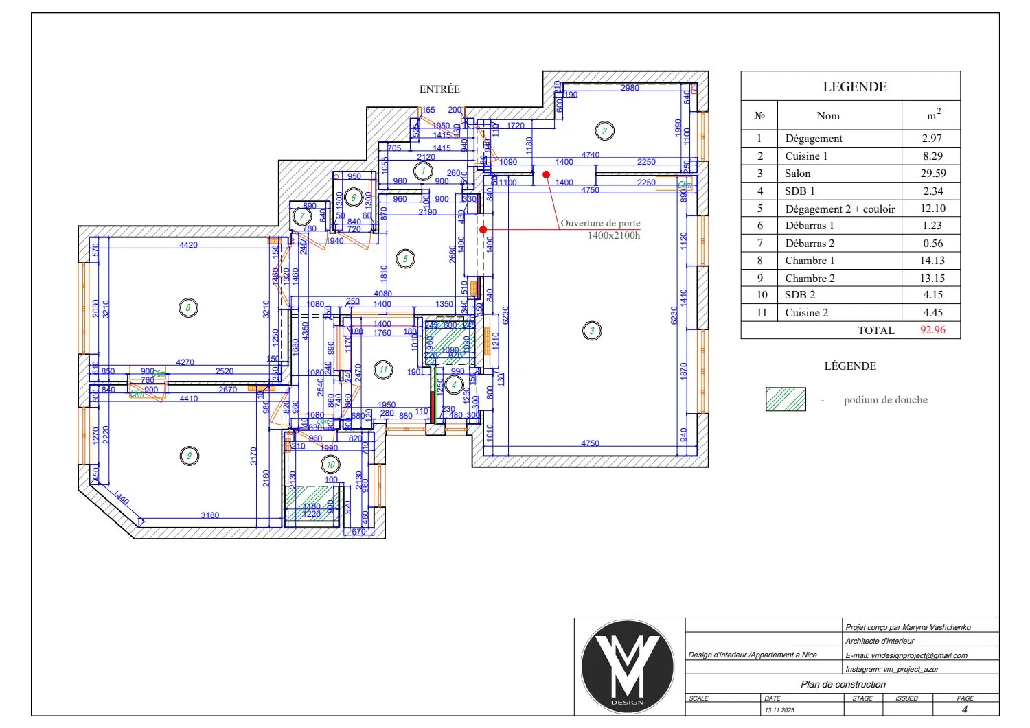 Appartement rue Verdi — drawing sheet