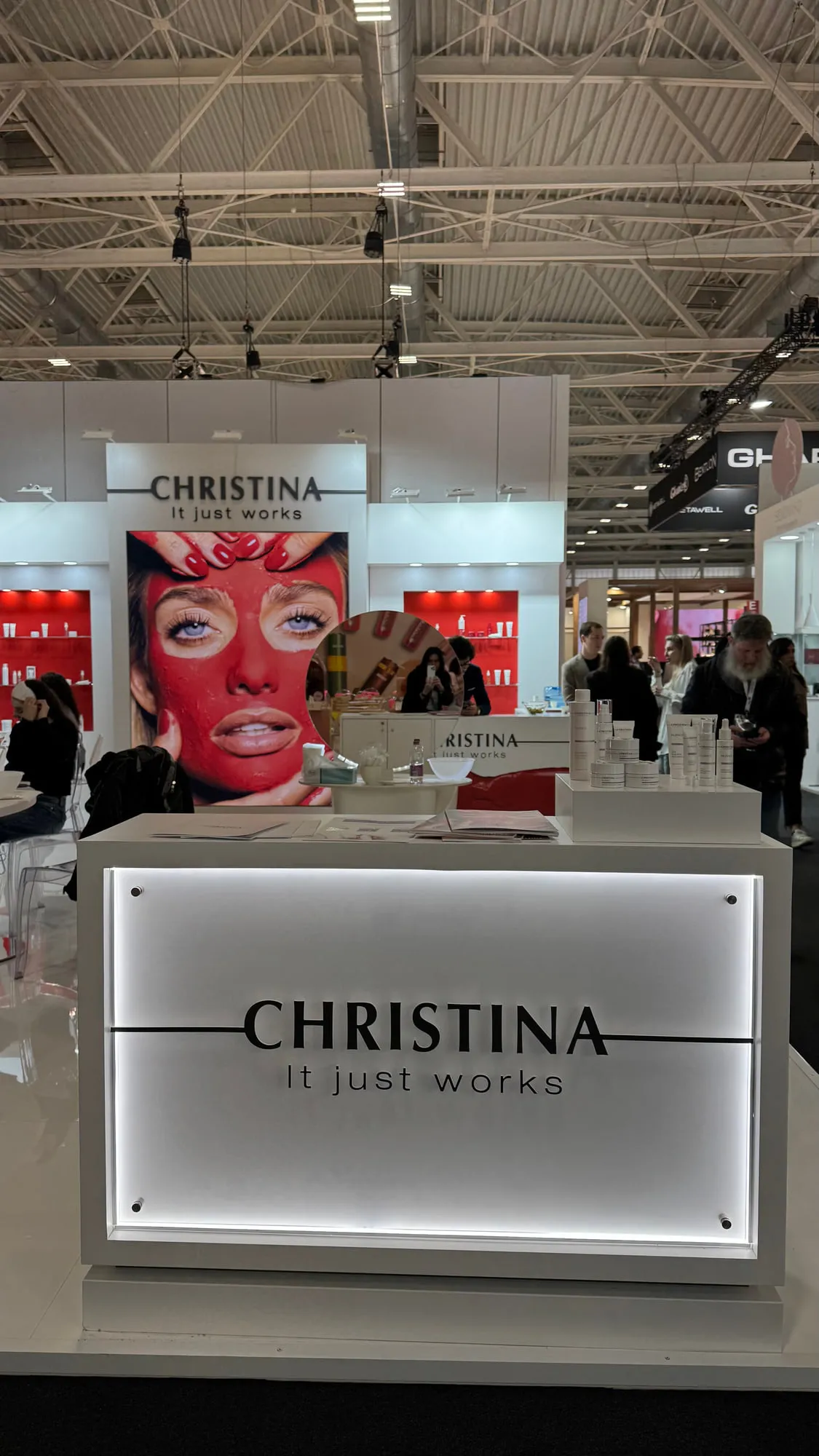 Bologna 2026 — red counters and campaign graphics on the stand