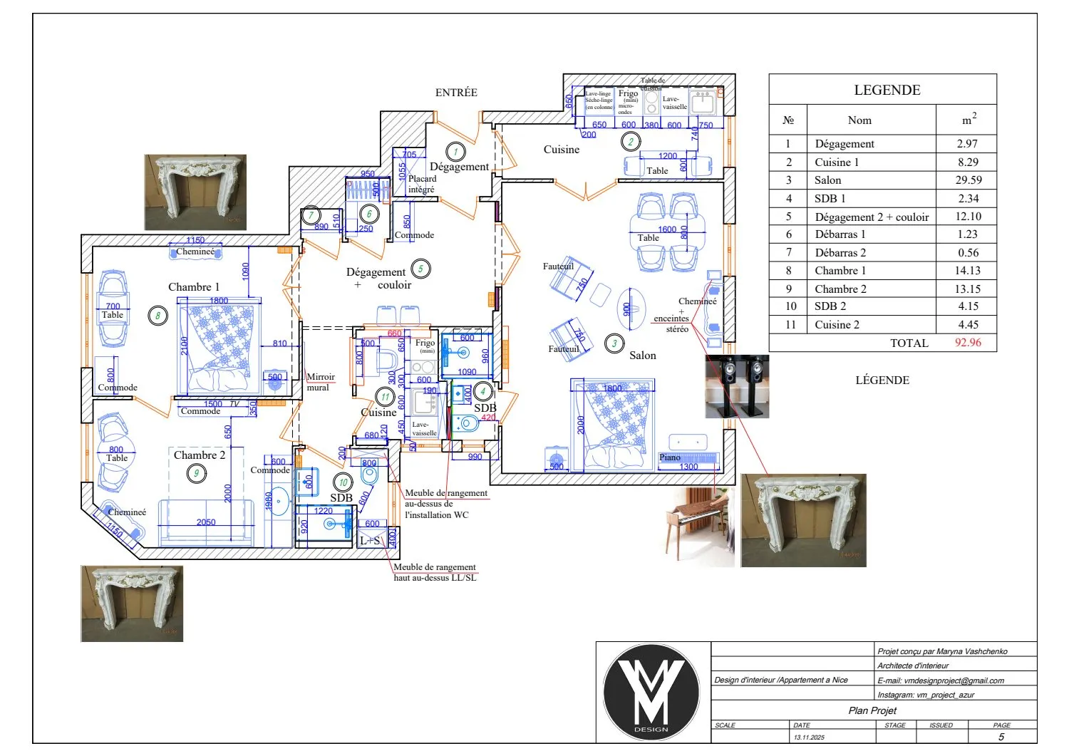 Appartement rue Verdi — drawing sheet