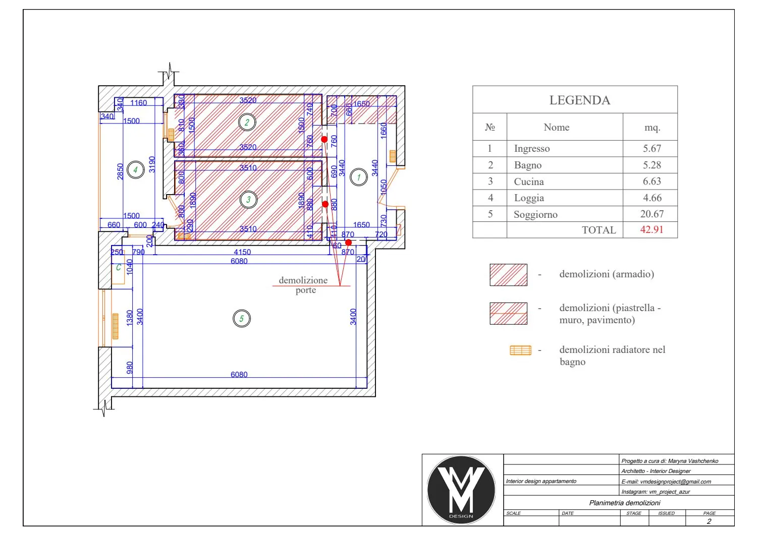 Appartamento Monza — drawing sheet