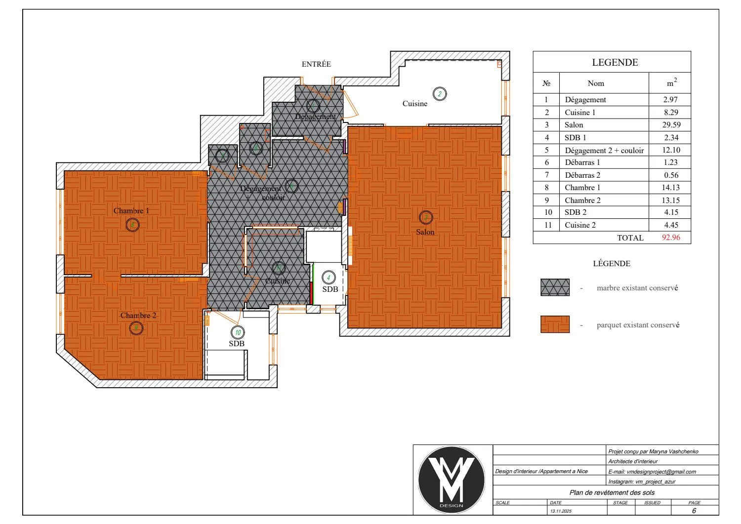 Appartement rue Verdi — drawing sheet