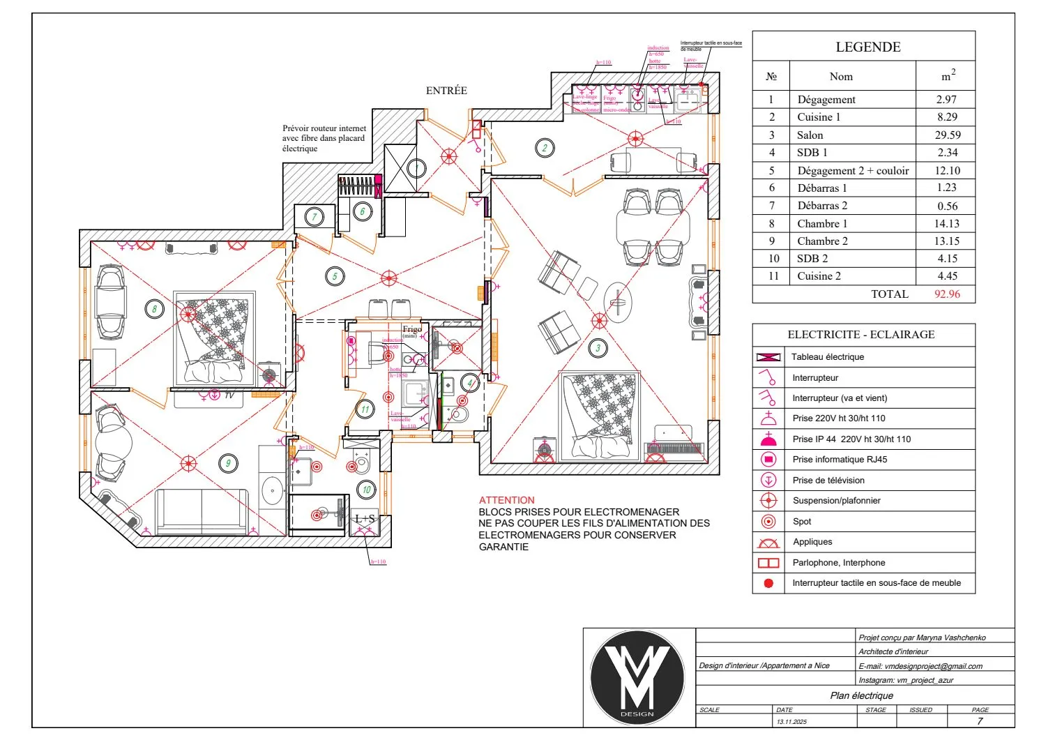 Appartement rue Verdi — drawing sheet