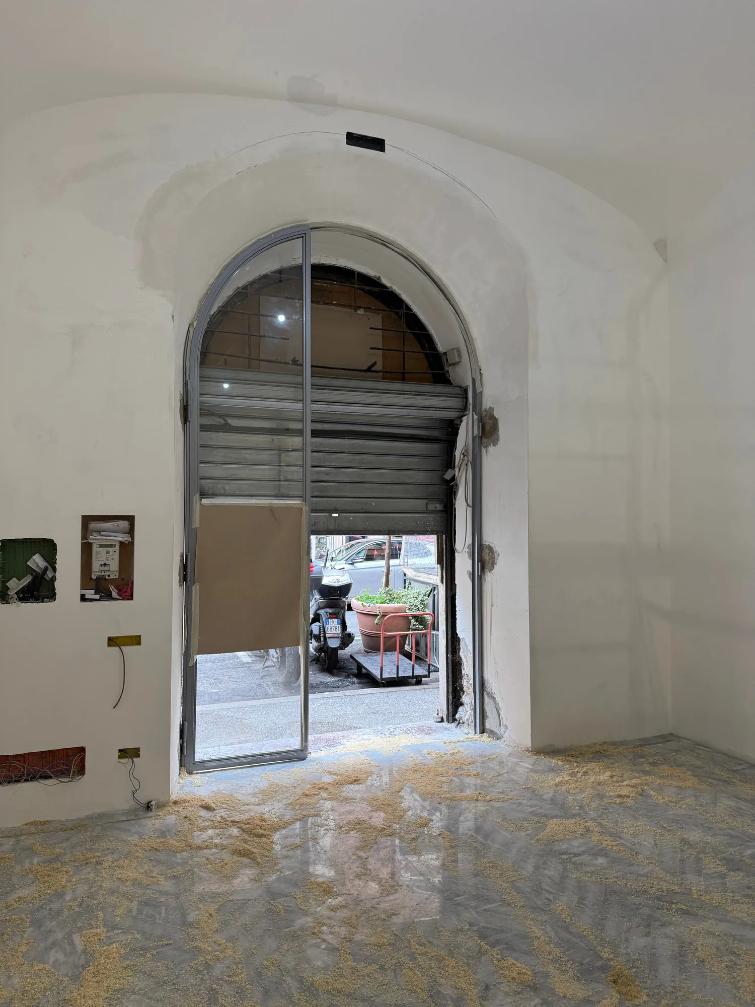 Christina Roma — the vaulted shell before restoration, plaster stripped to the brick