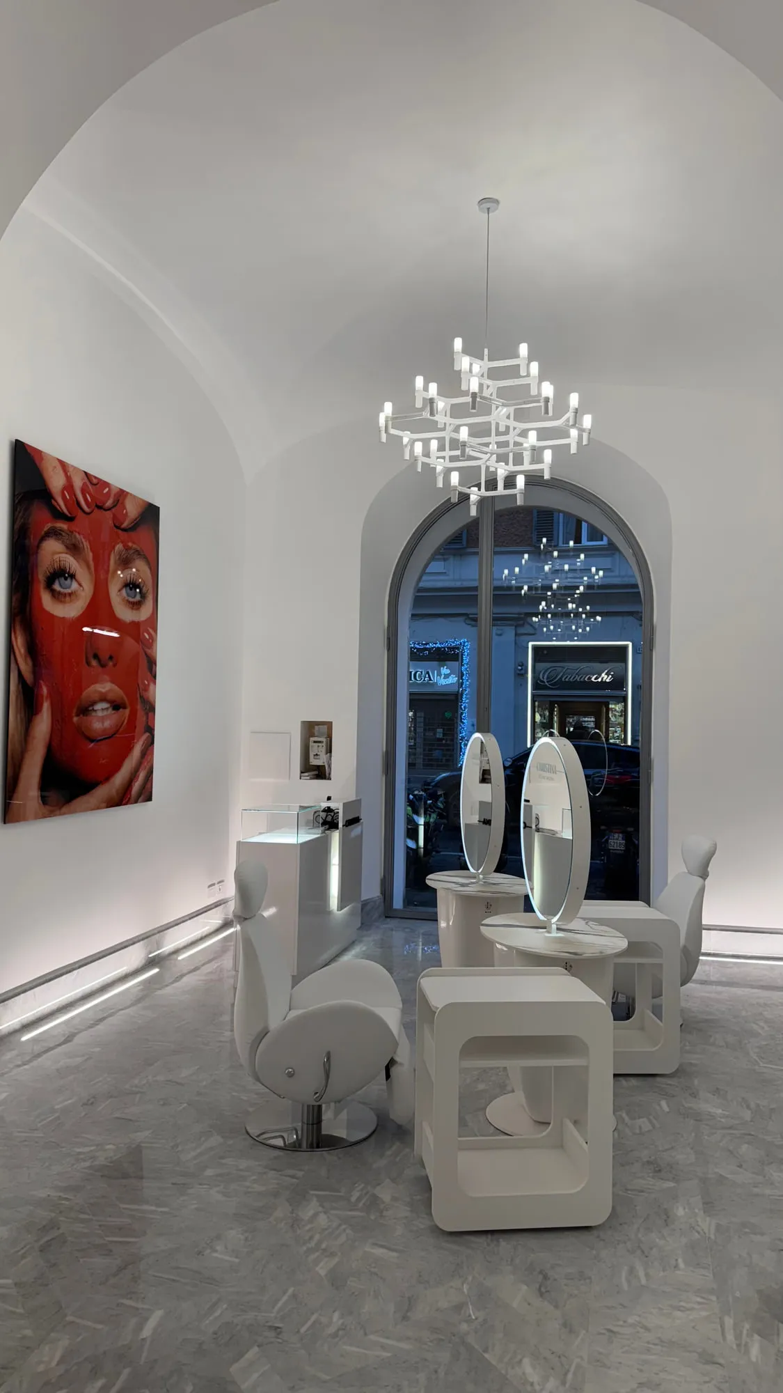Christina Roma — the restored vault with oval mirrors and sculptural seating