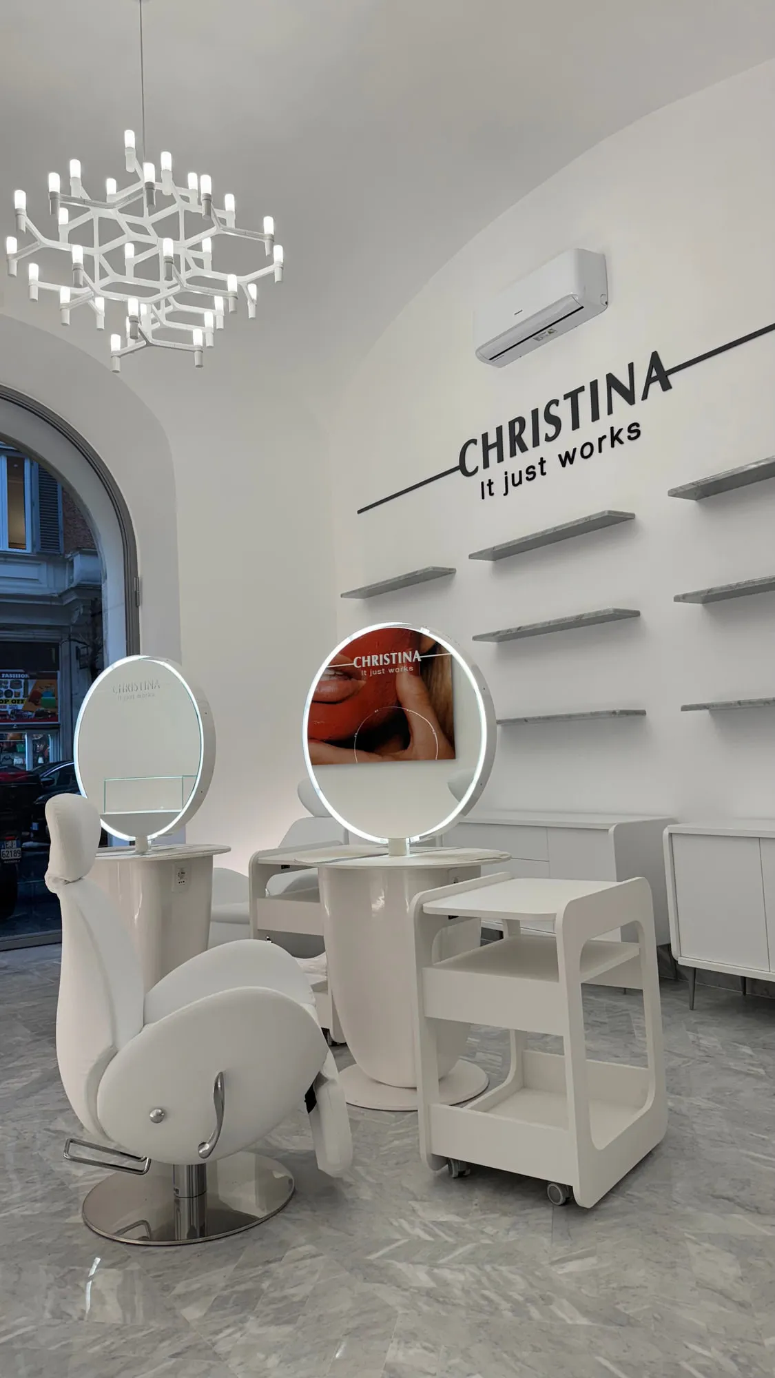 Christina Roma — the restored vault with oval mirrors and sculptural seating