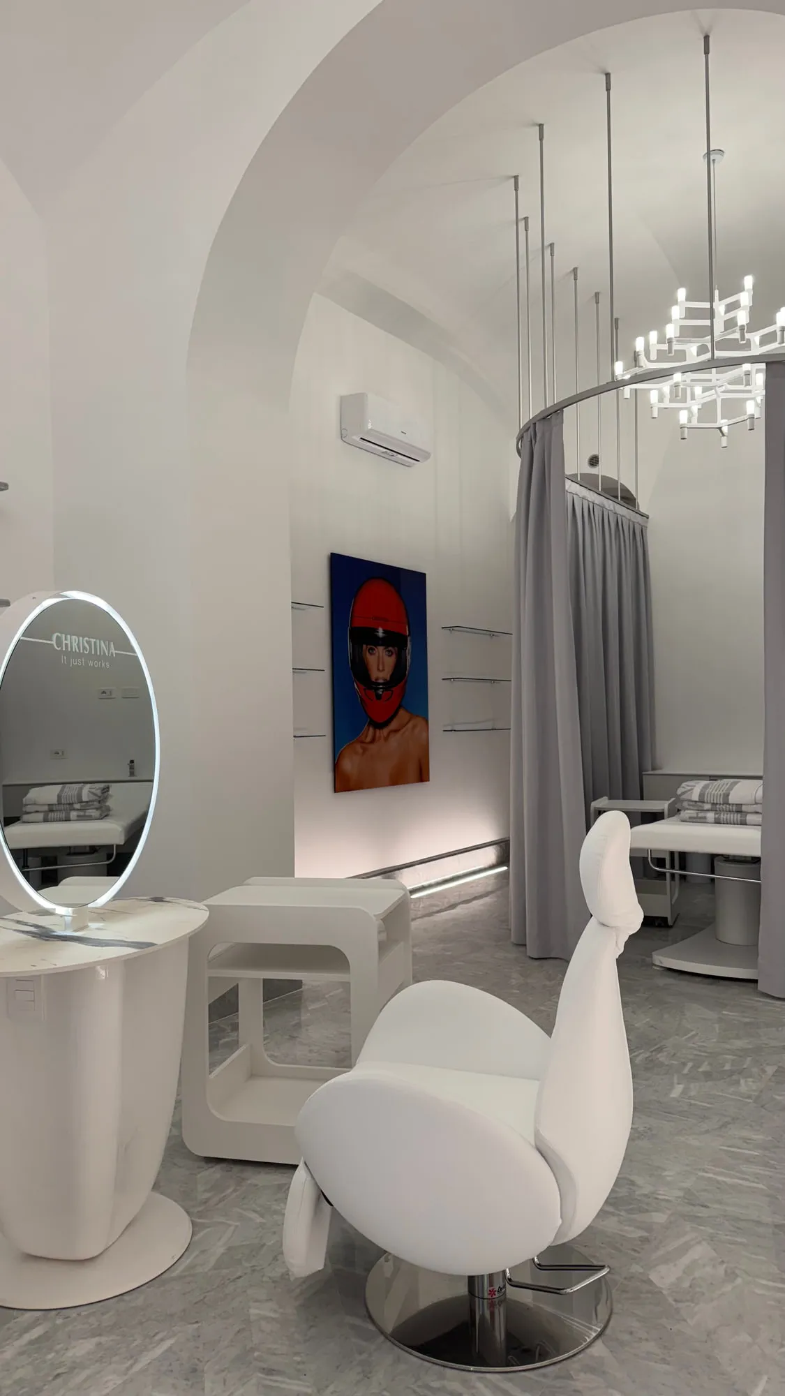 Christina Roma — the restored vault with oval mirrors and sculptural seating