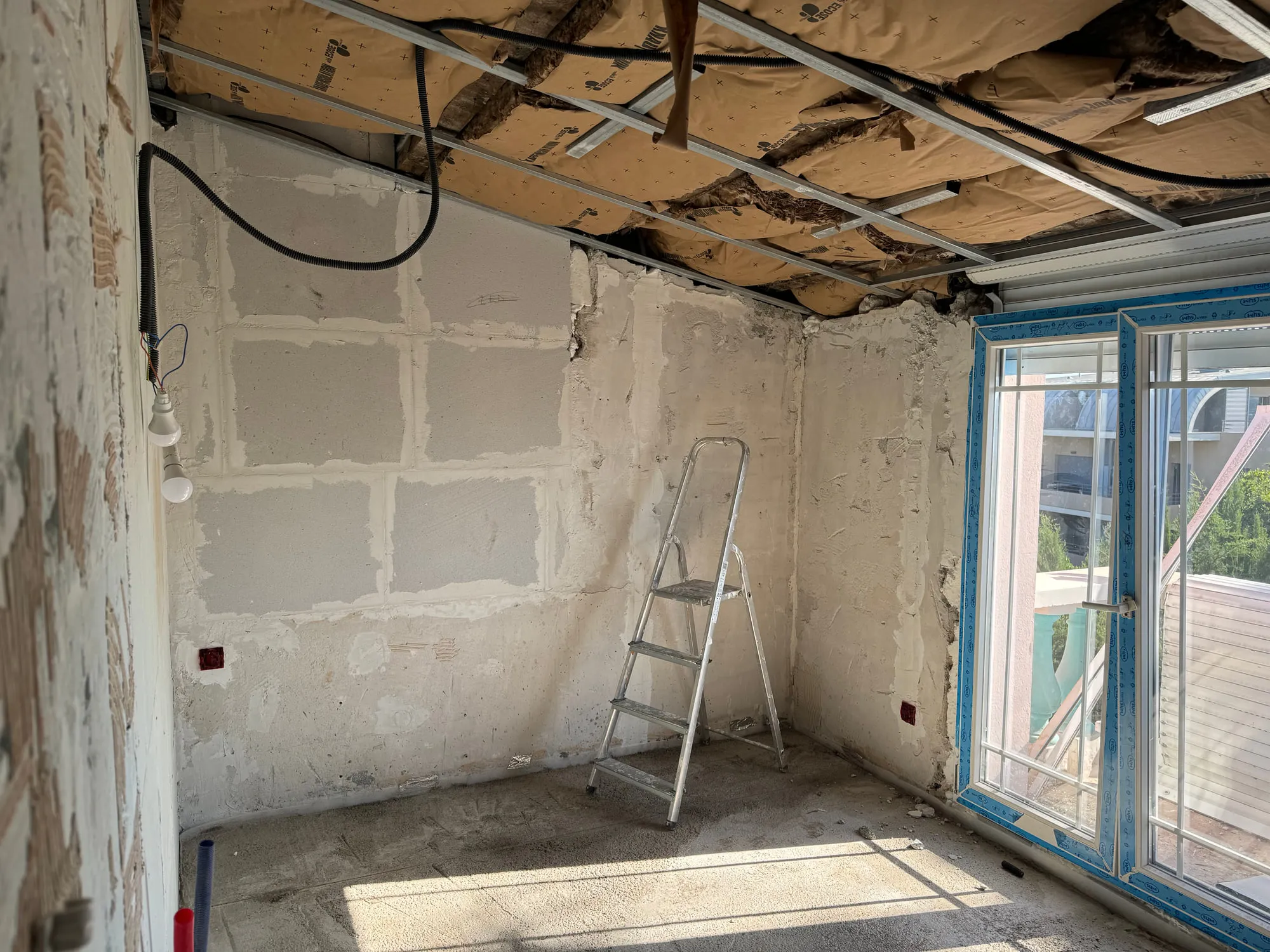 La Villa — the villa stripped back to structure during the works