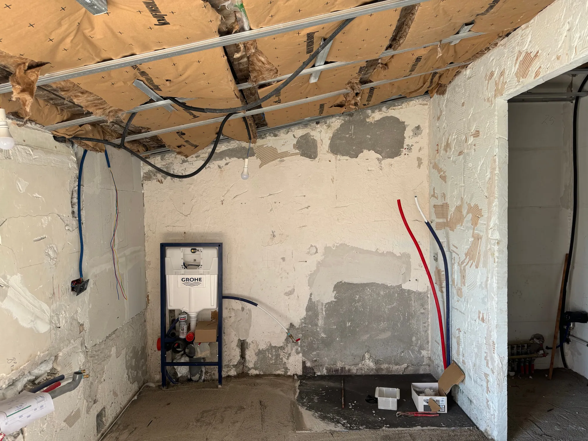 La Villa — the villa stripped back to structure during the works