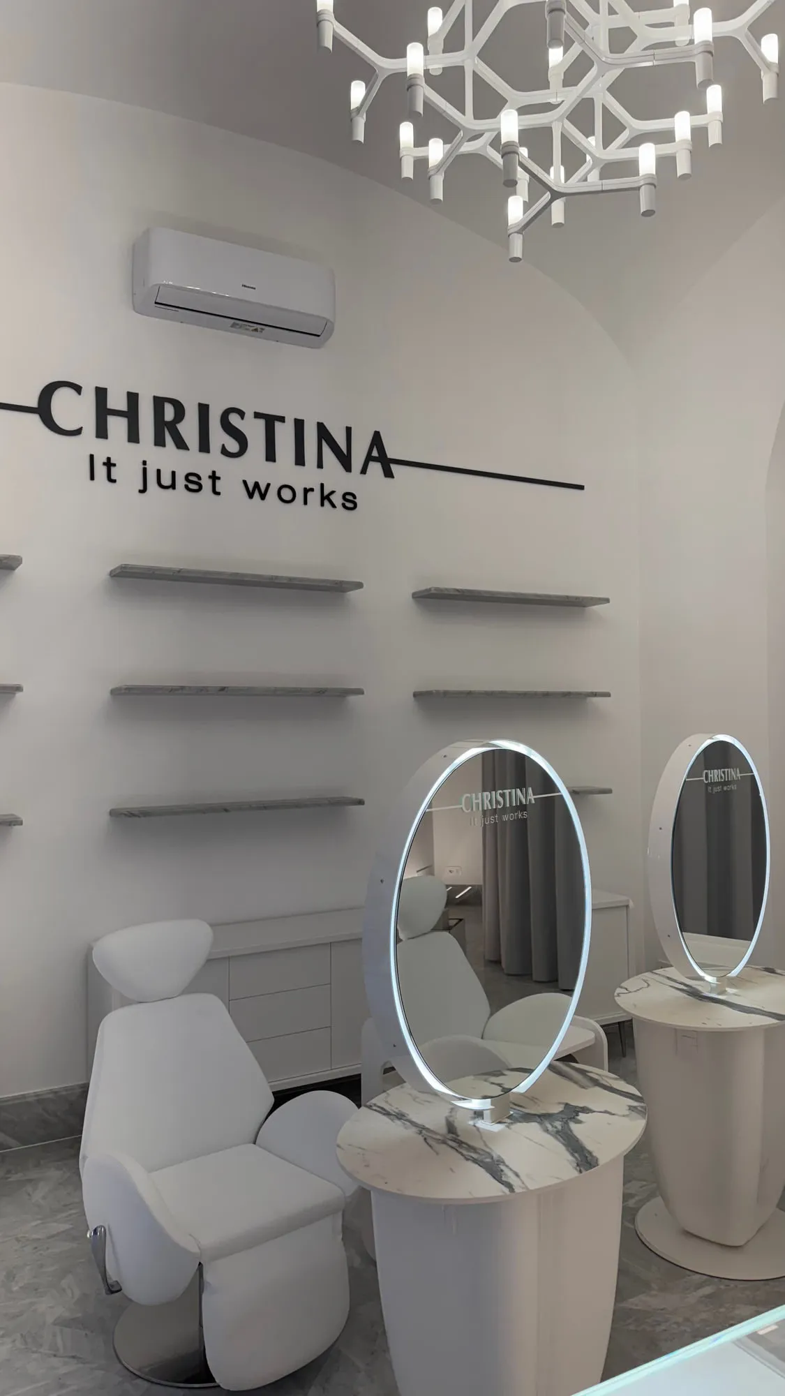 Christina Roma — the restored vault with oval mirrors and sculptural seating
